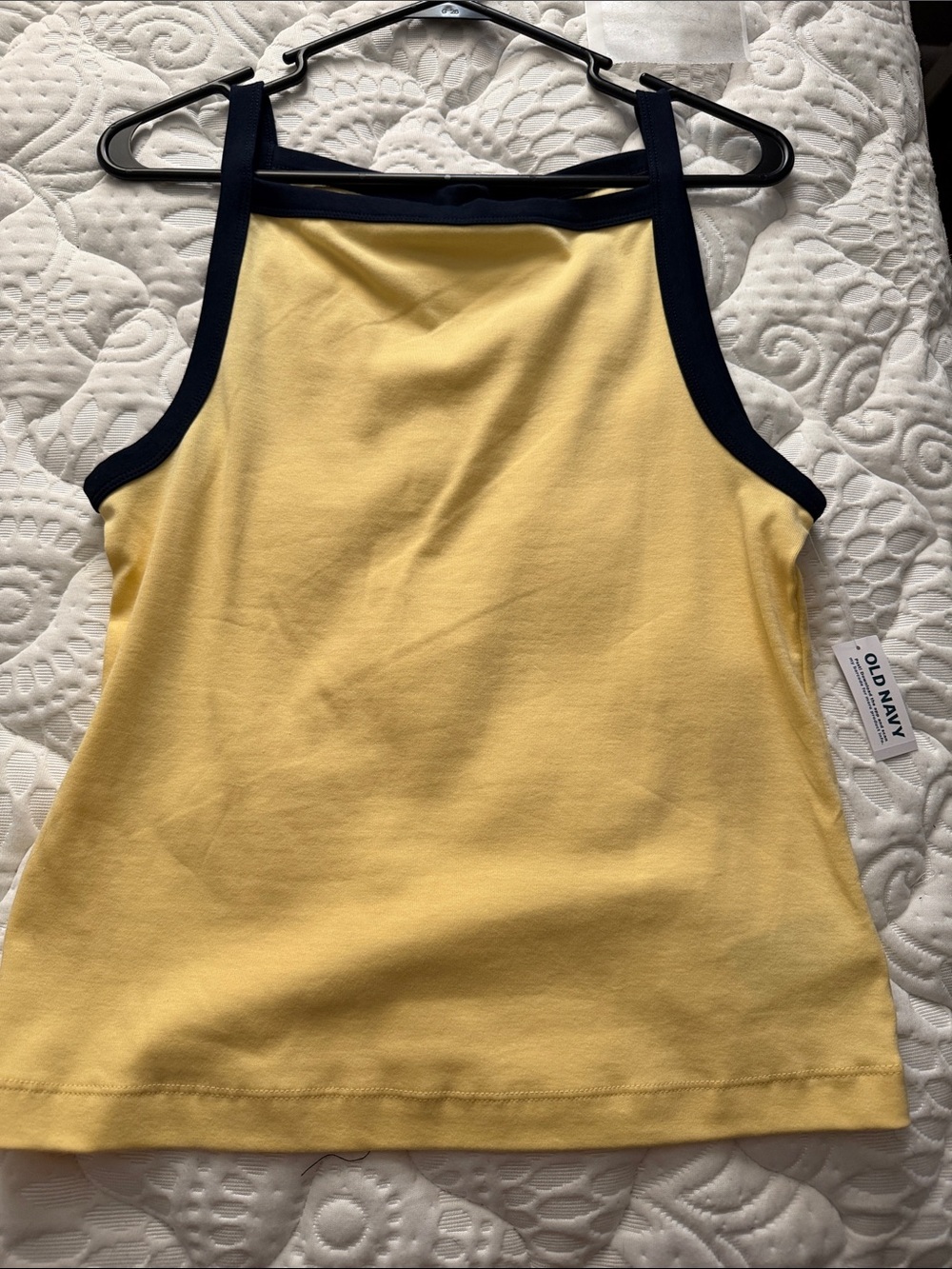 Old Navy Yellow Tank with Navy Trim Halter